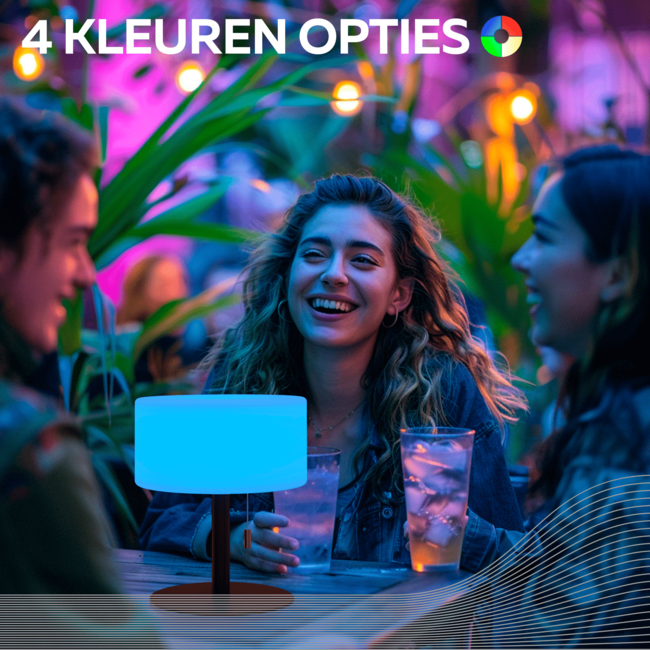 Calex Outdoor Tafel Lamp - Oplaadbaar/Solar - Zwart/Wit