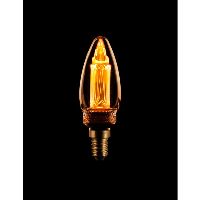 6-187616 ETH Led kaars E14 2.3w/9w 1800k goud dimbaar 65L