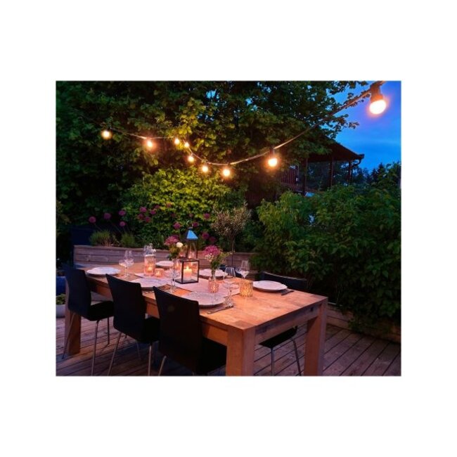 Calex Vibey Party Light string 100 – 240V 10 lamps (ST45) Clear 1.8W string 10 mtr with 80cm space V W lm K