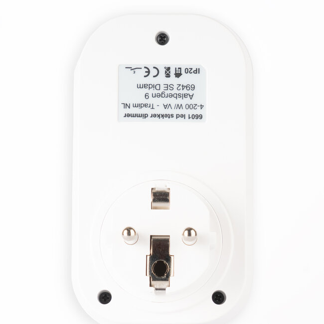 6601 LED Stekker Dimmer Randaarde | 4-200W/VA