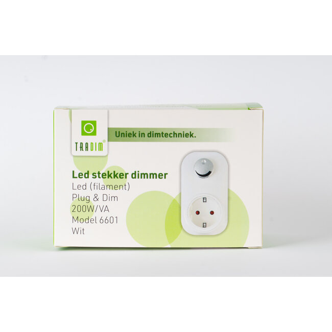 6601 LED Stekker Dimmer Randaarde | 4-200W/VA