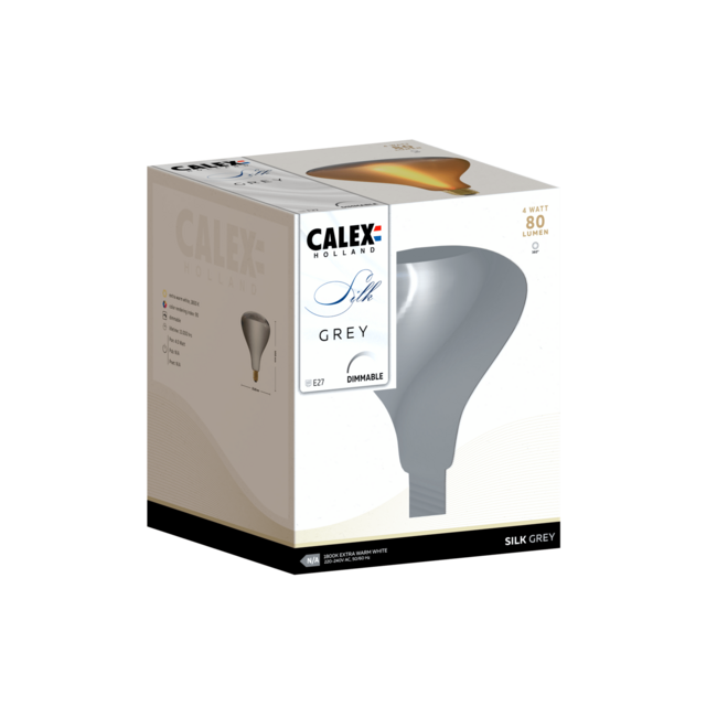 Calex Silk R140 Grijs Spiraal filament 220-240V 4W 80lm 1800K E27 Dimbaar met LED dimmer