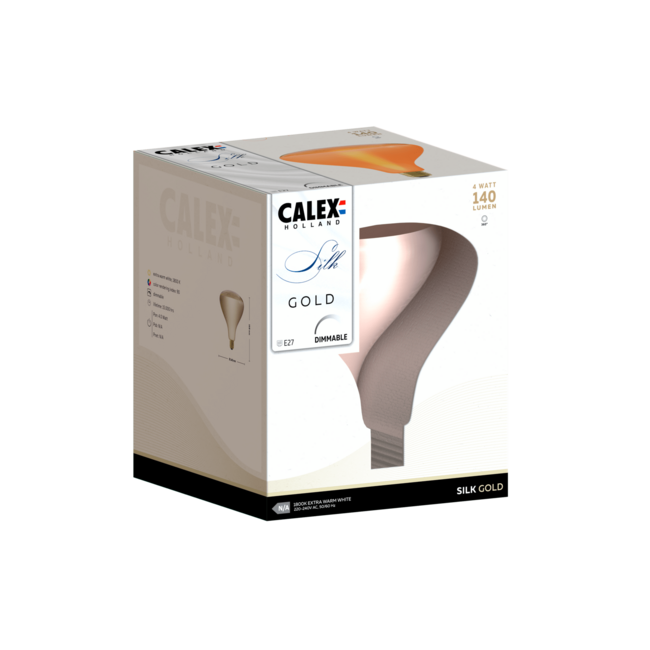 Calex Silk R140 Goud Spiraal filament 220-240V 4W 140lm 1800K E27 Dimbaar met LED dimmer