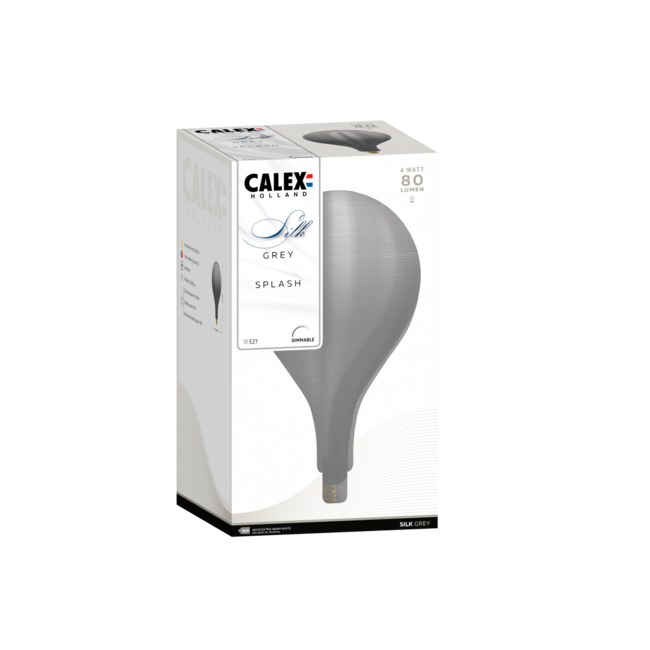 Calex Silk Splash Grijs Spiraal filament 220-240V 4W 80lm 1800K E27 Dimbaar met LED dimmer