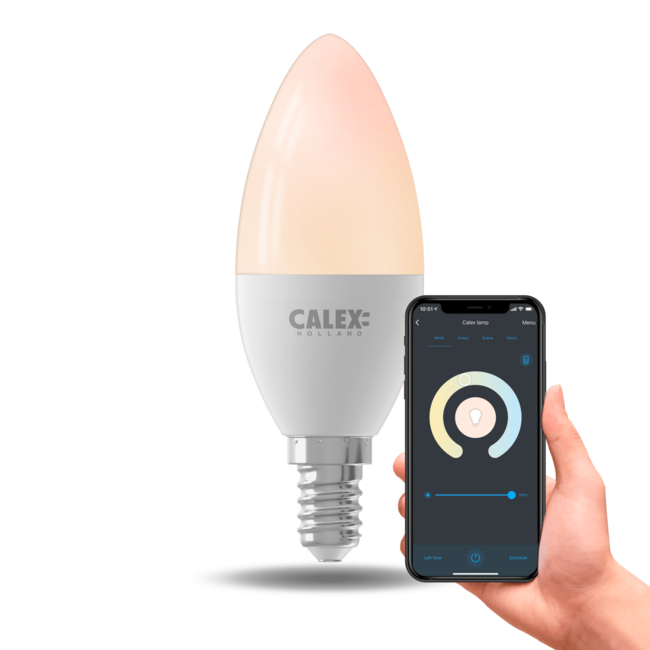 Calex Smart Kaars B35 Softline Straight filament 220-240V 4.9W 470lm 2200-4000K E14 Dimbaar met app