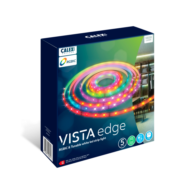 Calex Vibey LED strip 5M RGBIC+CCT
