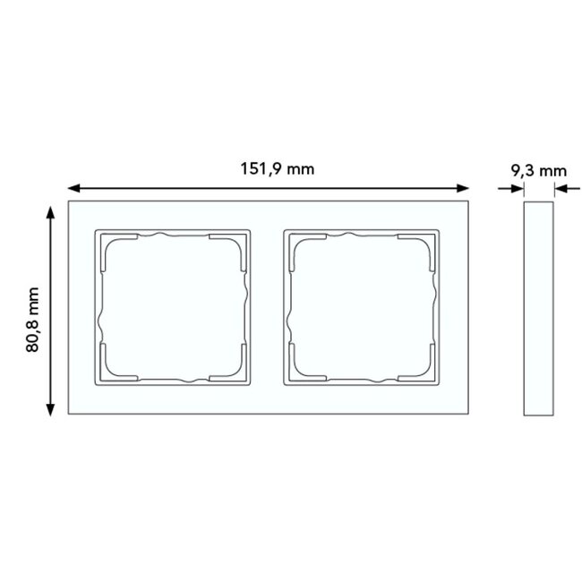 Gira E2 Cadre de Couverture double noir mat