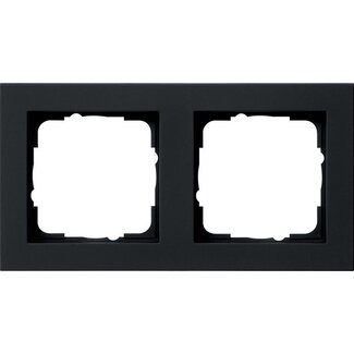 GIRA Gira E2 cover frame 2-gang matt black