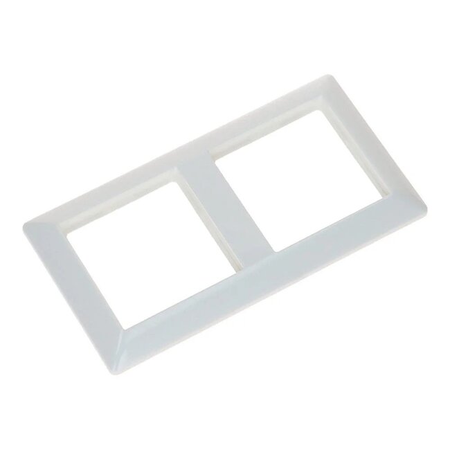 Cadre de Couverture Jung AS500 double blanc alpin – design intemporel, compatible avec variateurs encastrés Tradim et prises 2USB