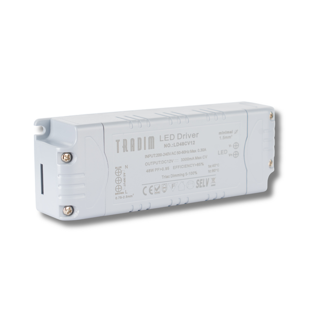 Driver LED 12V 48W dimmable Triac Tension constante (CV) | Tradim LD48CV12