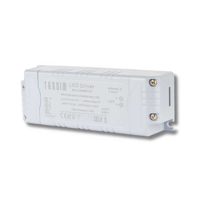Driver LED 12V 48W dimmable Triac Tension constante (CV) | Tradim LD48CV12