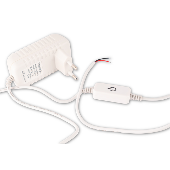 Variateur à cordon 12V DC avec alimentation 24W Blanc