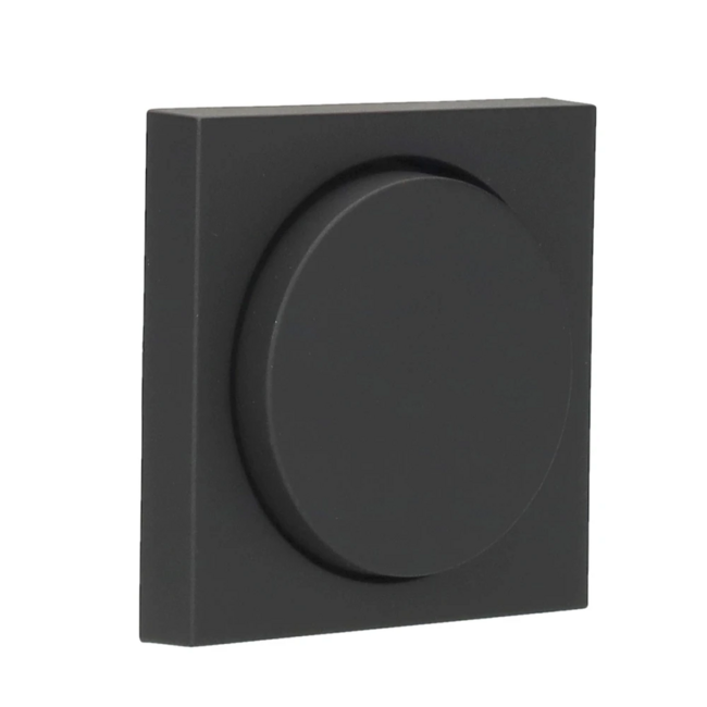 Bouton de gradation avec plaque intermédiaire pour plaque Gira System 55 – Compatible avec tous nos gradations murales – Noir mat
