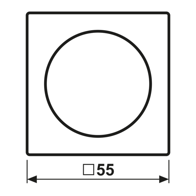 Bouton de gradation avec plaque intermédiaire pour plaque Jung AS500 – Compatible avec tous nos gradations murales – Blanc alpin