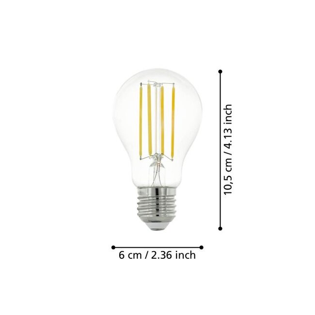 EGLO LED filament lamp E27 A60 7W 806lm dimmable dim to warm 2000-3000K