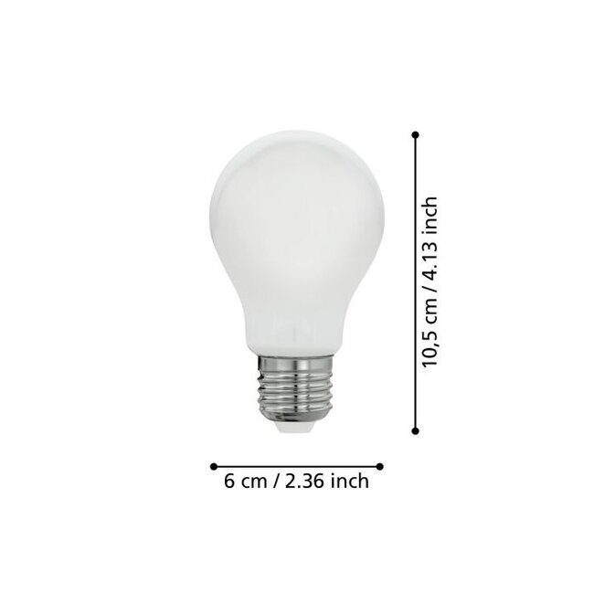 Lampe LED milky EGLO E27 A60 7W 806lm dimmable dim to warm 2000-3000K