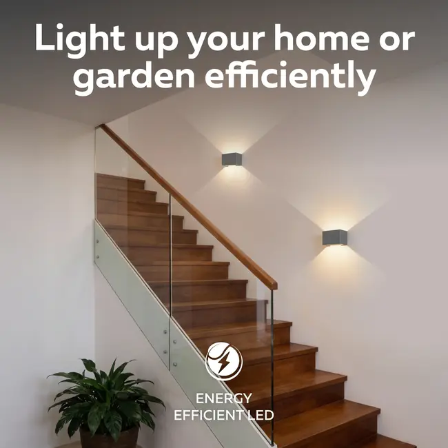 Applique murale LED Calex Venice Up & Down Anthracite – 7W – 3000K Blanc chaud – Angle lumineux réglable