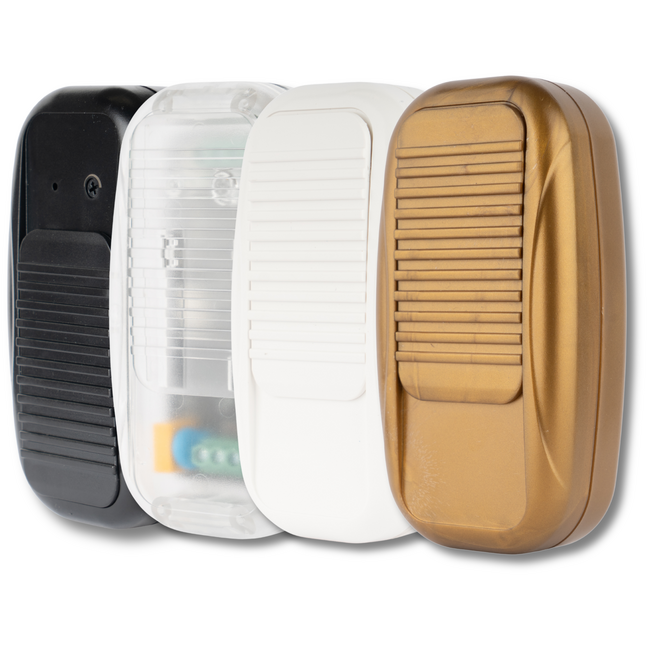 Tradim 230V floor dimmer 1-100W/VA with slide control, suitable for LED, halogen and incandescent lamps in transparent, white, black and gold/bronze