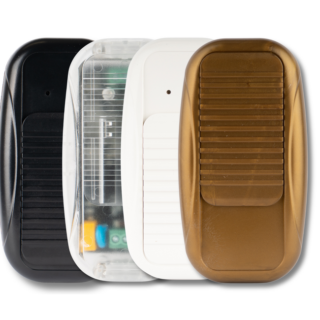 Tradim 230V Fußdimmer 1-100W/VA mit Schieberegler, geeignet für LED, Halogen und Glühlampen in transparent, weiß, schwarz und gold/bronz