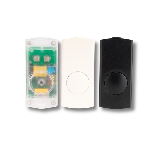 Tradim snoerdimmer 230V voor led, halogeen en gloeilampen, 2-100W, met drukknop, verkrijgbaar in transparant, wit en zwart, met en zonder snoer