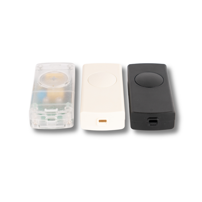 Tradim cord dimmer 230V for LED, halogen and incandescent lamps, 2-100W, with push button, available in transparent, white and black, with and without cord