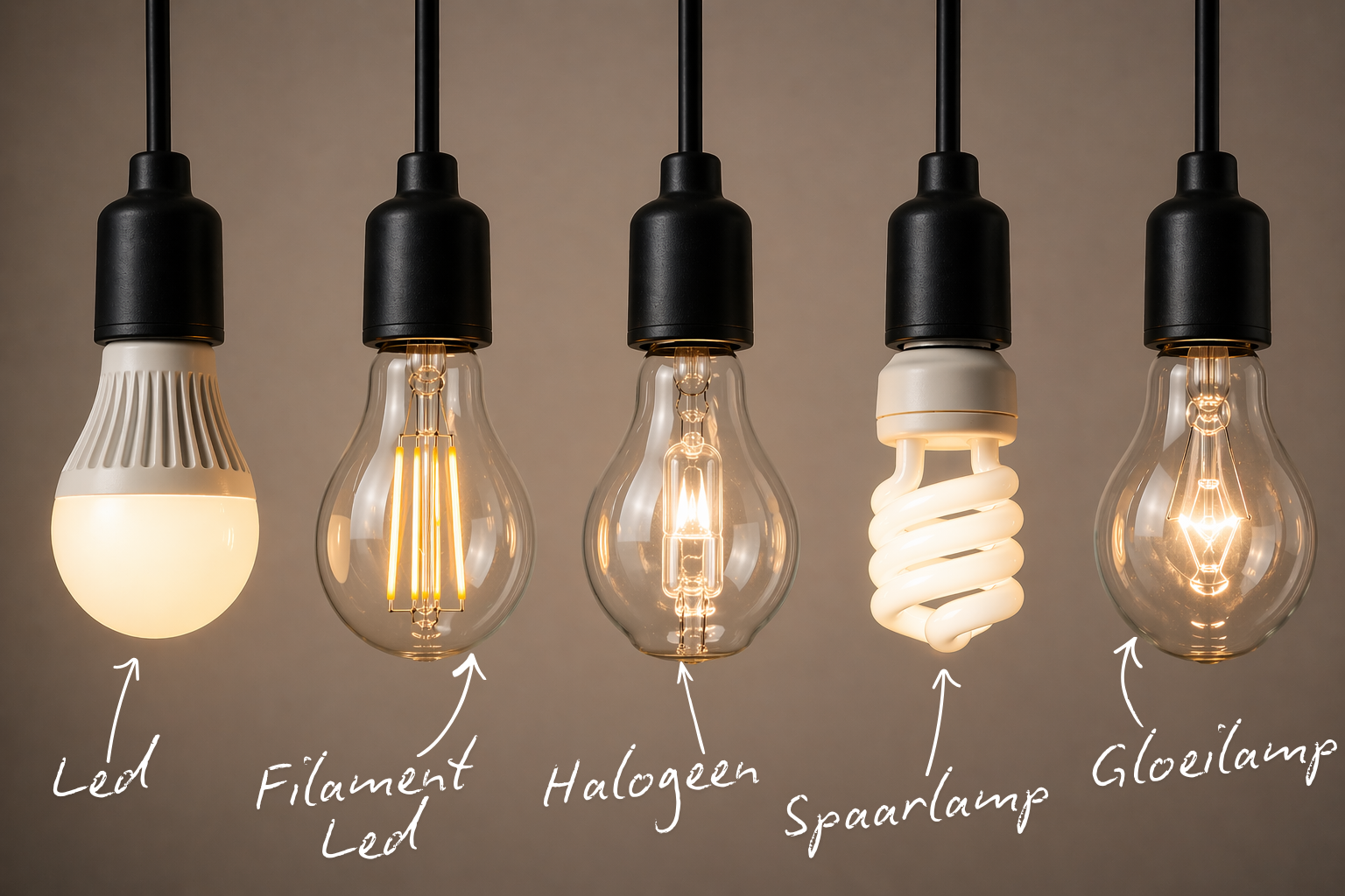 Verschillende soorten lampen: van led tot gloeilamp uitgelegd