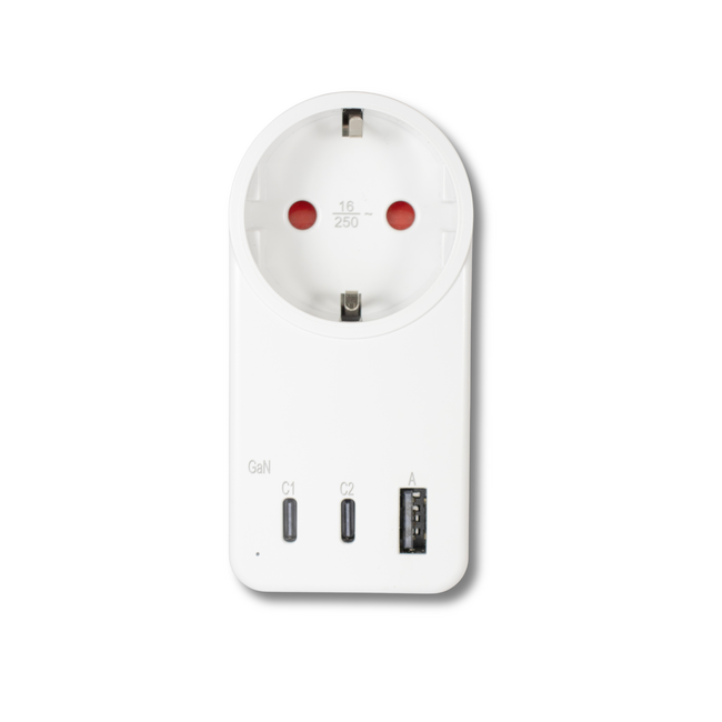 Tradim Triple Charge Elite 65W USB-C snellader met 3 poorten zwart of wit