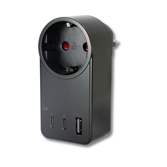 Tradim Tradim Triple Charge Elite 65W USB-C lader 3-poorts zwart/wit