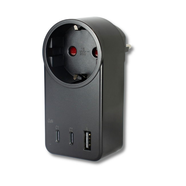 Tradim Triple Charge Elite 65W chargeur rapide USB-C avec 3 ports noir ou blanc