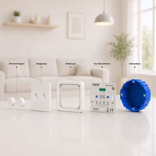2496 Digitale Duo Muurdimmer | 2x 1-100W