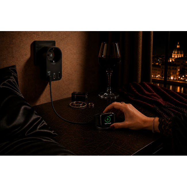 Tradim Triple Charge Elite 65W USB-C snellader met 3 poorten zwart of wit