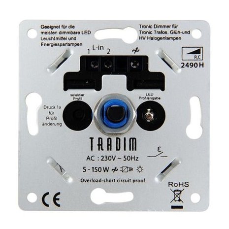 Ik was verrast kalmeren knijpen Tradim 2490HP LED tronic dimmer 5-150 Watt - ET48.com