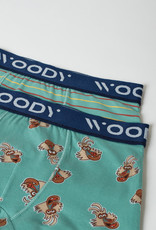Woody Jongens Boxer, duopack zeegroen mandril  + zeegroen fijn