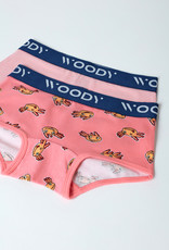 Woody Meisjes Boxer, duopack wit-roze  + roze axolotl