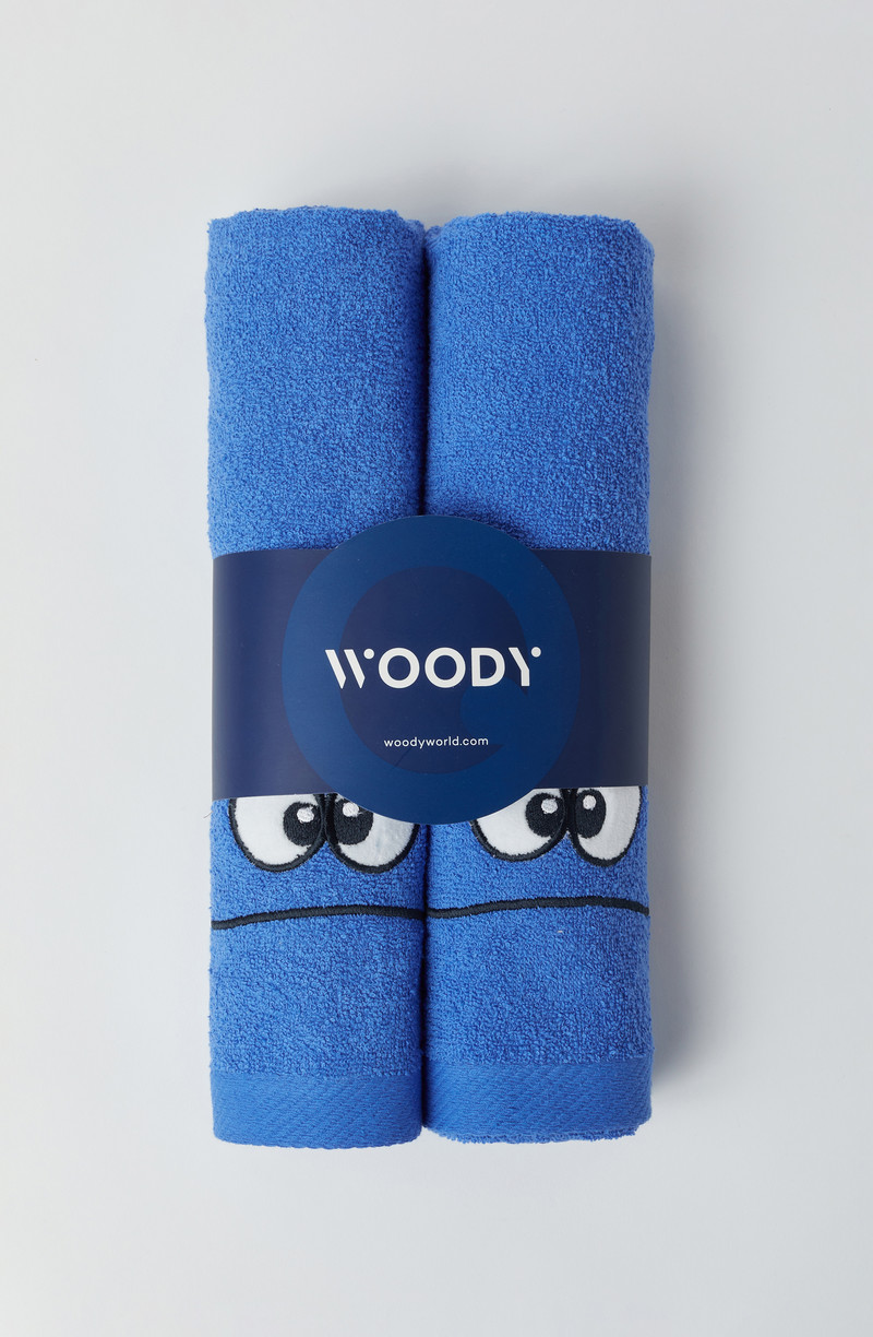 Woody Handdoek, midden blauw
