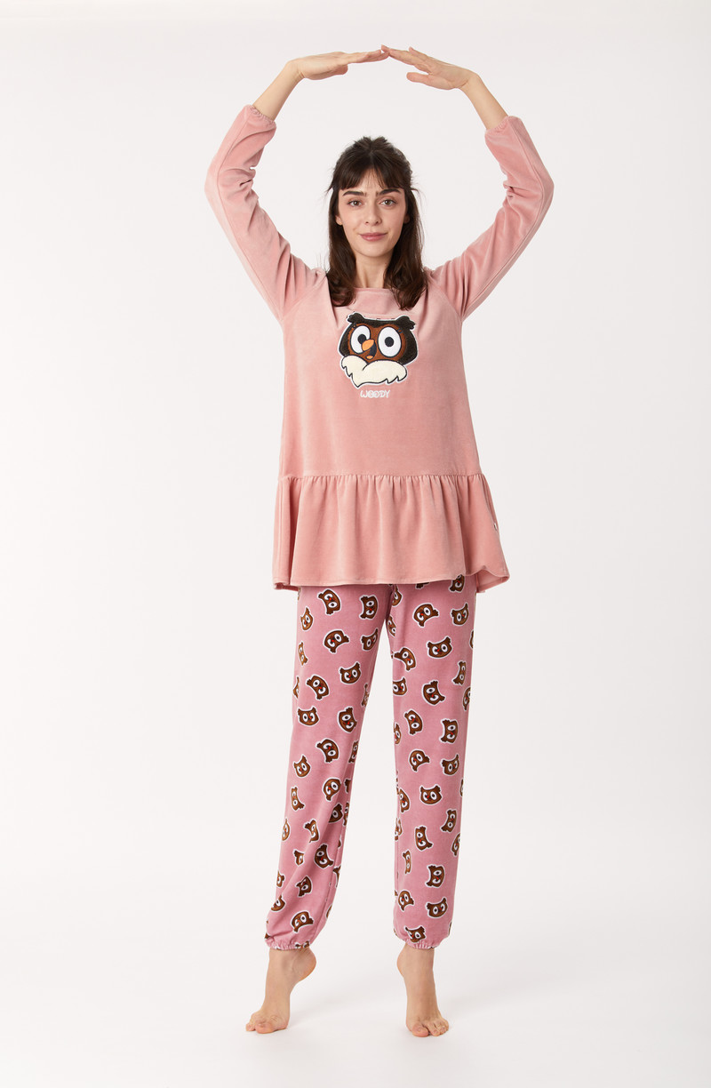 Woody Meisjes-Dames Pyjama, oudroze