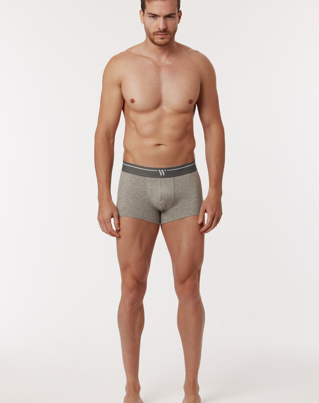 Woody Boxer short - duopack, grijs melange