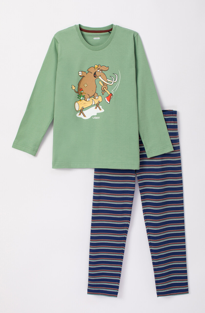 Woody Unisex Pyjama, groen