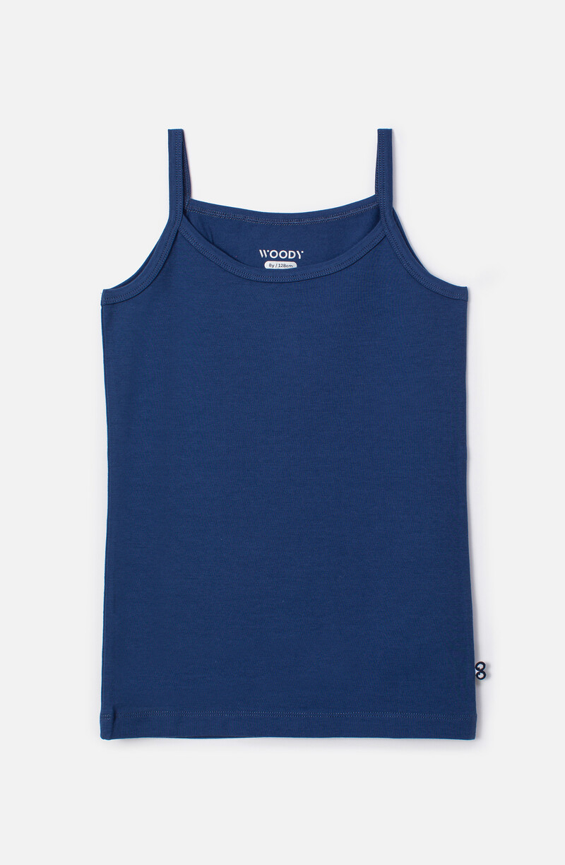 Woody Meisjes Singlet, blauw