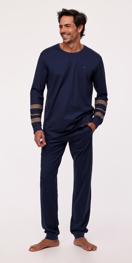 Woody Heren Pyjama, donkerblauw