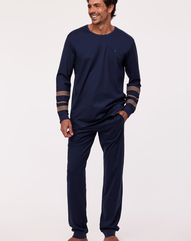 Woody Heren Pyjama, donkerblauw