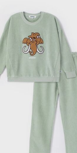 Woody Meisjes-Dames Pyjama, pastelgroen