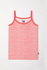 Woody Meisjes Singlet, koraal-witte streep