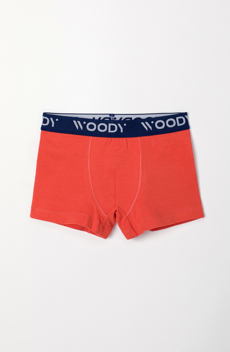 Woody Jongens Boxer, geel-roeste streep + roest