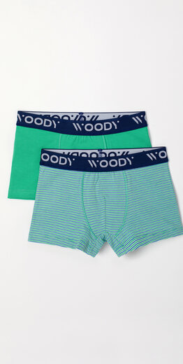 Woody Jongens Boxer, groen-blauwe streep + groen