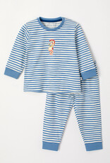 Woody Jongens-Heren Pyjama, blauw-witte streep