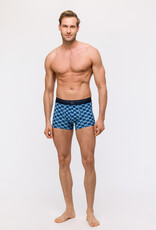 Woody Jongens-Heren Boxer, ruitjes print + blauw