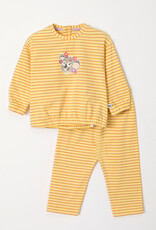 Woody Meisjes-Dames Pyjama, geel-lila streep