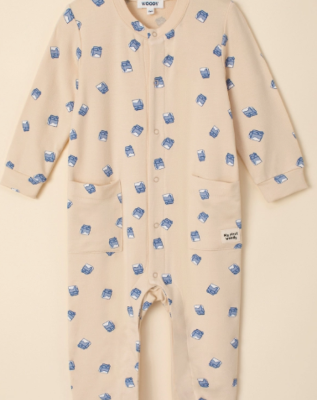 Woody Unisex Onesie, melkbrikjes print