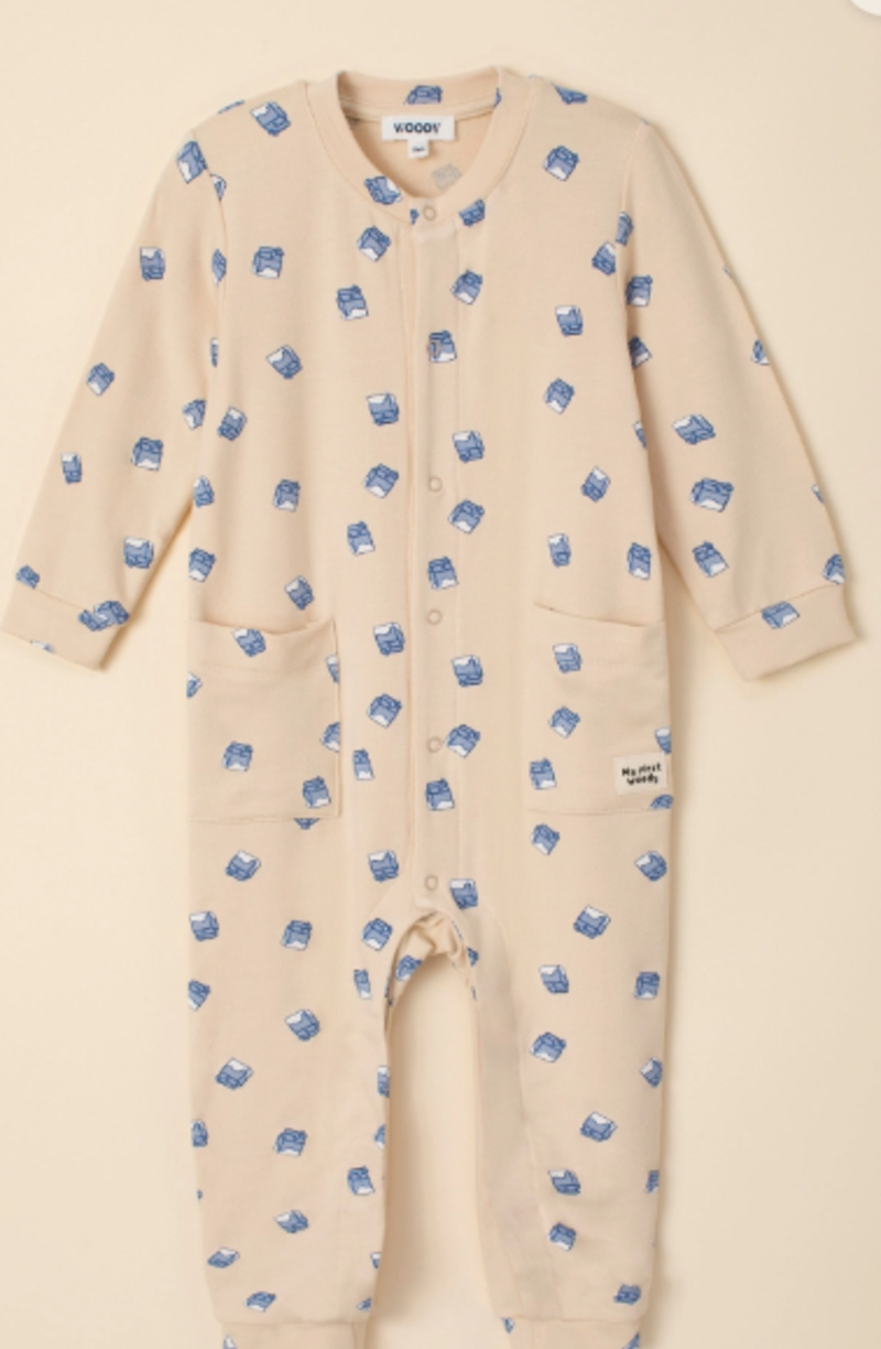 Woody Unisex Onesie, melkbrikjes print